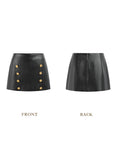 Black Leather Angel A-Line Skirt