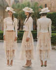 Rose Cape Blouse - Beige