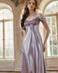 Glazed Purple Satin Dress