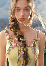 Flower Vine Novel Knit Dress