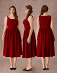 Curve&Plus Pan's Cocktail Knit Dress(Red)