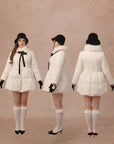 Curve&Plus Snow White Rose Puffer Down Jacket