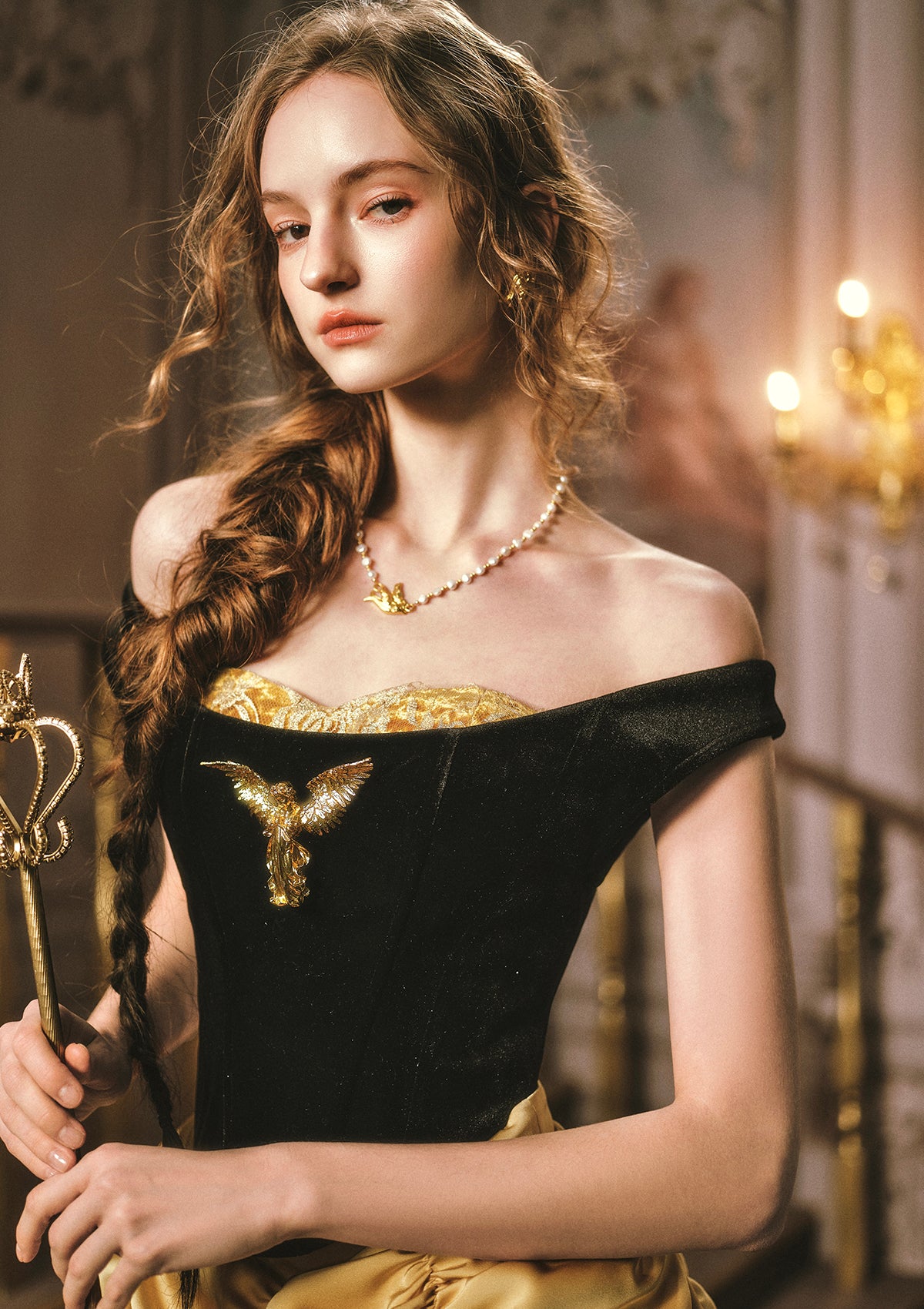 gold brooch for dress Golden Eagle Athena Pre-order rubber forefoot Childsize:80cm  (12M) For Love And Lemons VS and striking color