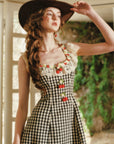 Lacemade black and white gingham sleeveless dress - Cottagecore picnic style