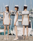 White Sail Maiden Knit Pleated Skirt