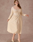 Curve&Plus Courtyard Rendezvous Knit Dress (White)