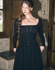 Courtyard Rendezvous Knit Dress (Black)