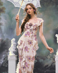 Violette Iris im Wind Gewiegt Kleid