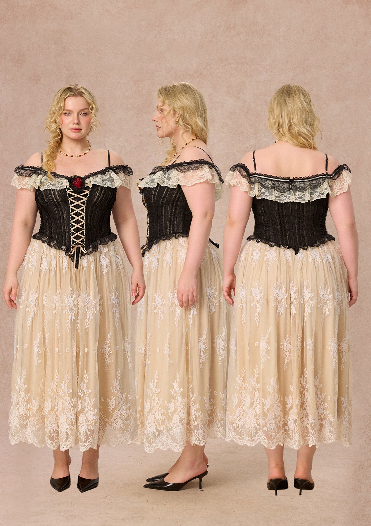 Midnight Crimson Corset Rose – LaceMade