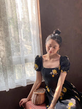 Moonlit Gold Camellia Dress