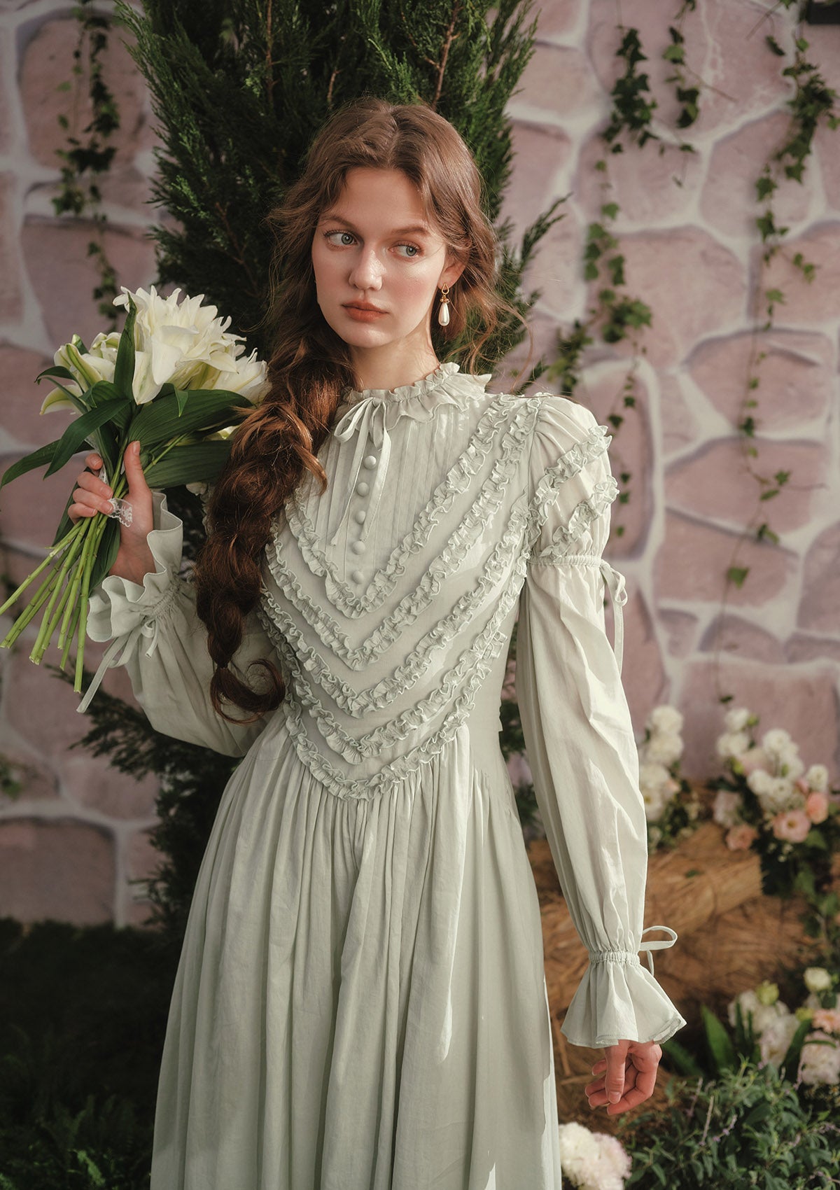 Puff Sleeve Maxi Dress | Forest Whispers Dress