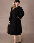 Curve&Plus Sunlit Daisy Wool Coat (Black)