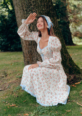 Blue Flower Trail Dress