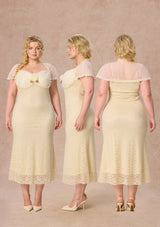 Curve&Plus Cream Letter Dress