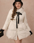 Curve&Plus Snow White Rose Puffer Down Jacket