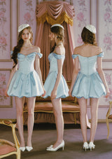 Blue Bud Corset Dress