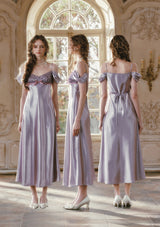 Glazed Purple Satin Dress