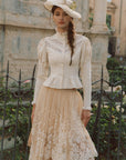 Rose Cape Blouse - Beige