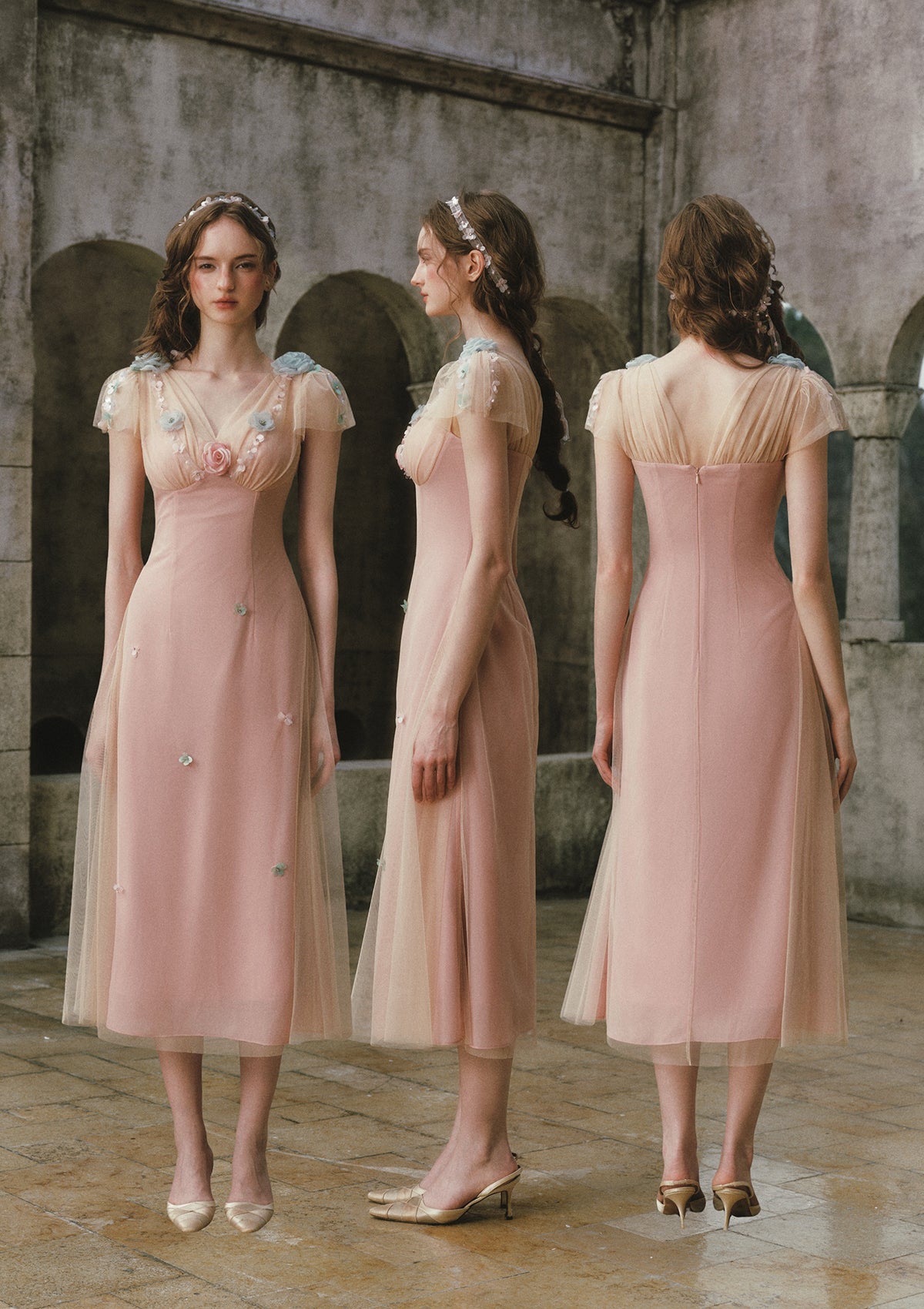 Wind Perched Rose Quartz Dress – LaceMade