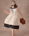 Curve&Plus Sailor Love Letter Dress(Navy)