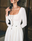 Courtyard Rendezvous Knit Dress (White)