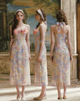 Oil Paint Floral Court Dress