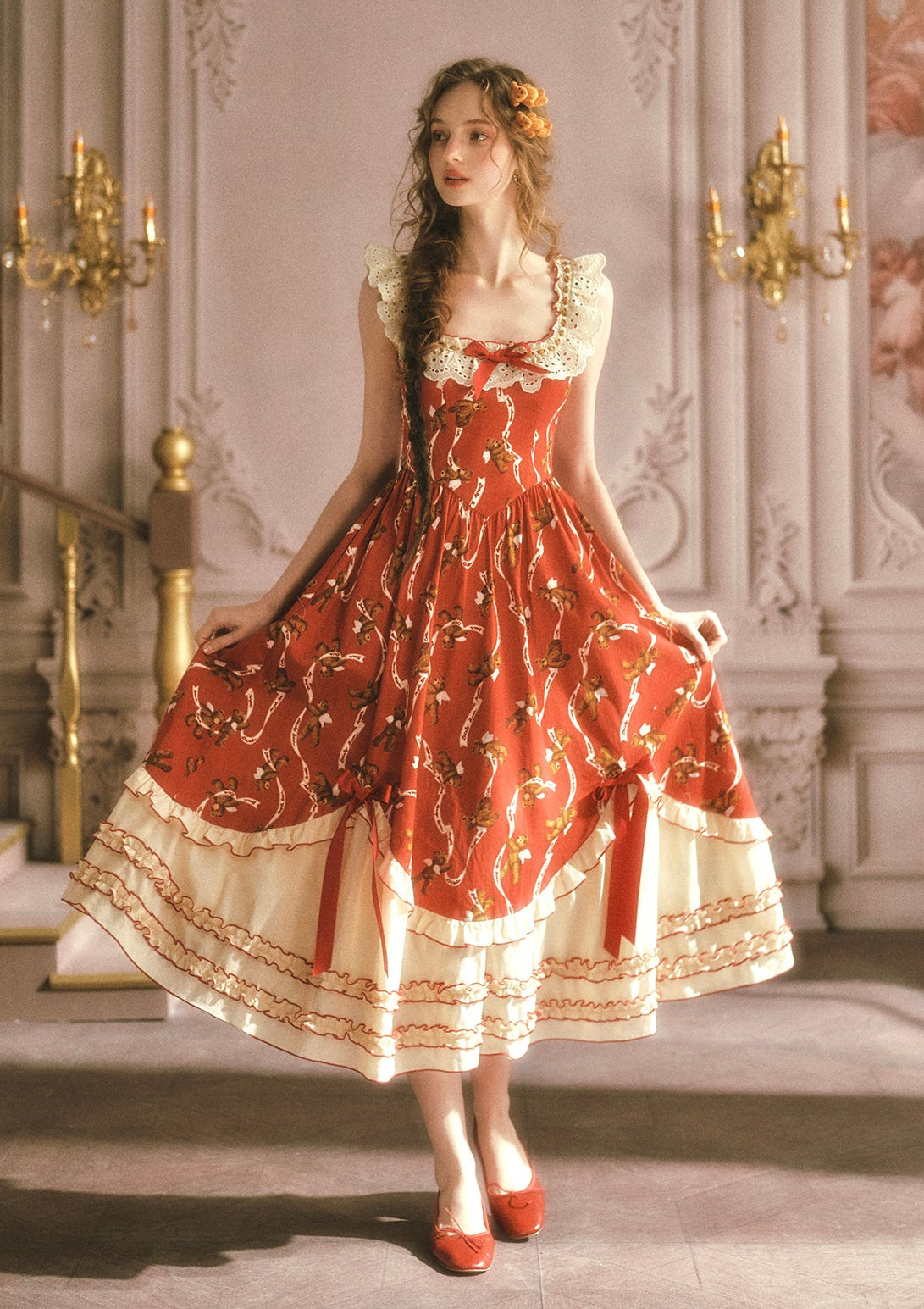 Teddy Tomato Sauce Dress In-stock / S