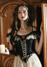 Midnight Crimson Rose Corset Dress
