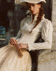 Rose Cape Blouse - Beige