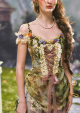 Eucalyptus Whispered by Wind Corset Dress