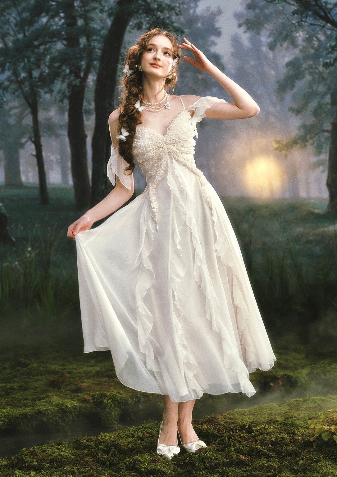 butterfly dress formal West Cold In-stock / S Classic, southern holiday vibes A hint of sparkle Faviana Dress 11225 Color:Blossom Pink