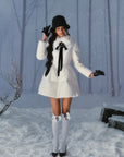 Snow White Rose Puffer Down Jacket