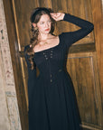 Courtyard Rendezvous Knit Dress (Black)