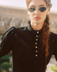Rose Cape Dress - Raven
