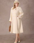 Curve&Plus Sunlit Daisy Wool Coat (White)
