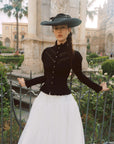 Rose Cape Blouse - Raven