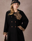 Curve&Plus Sunlit Daisy Wool Coat (Black)