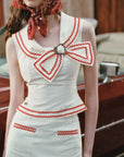 Red Navy Skirt