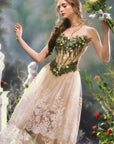 Lacemade "Eucalyptus Fairy" - Whimsical nature-inspired green floral corset