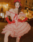 Crimson Velvet Waltz Dress