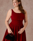Curve&Plus Pan's Cocktail Knit Dress(Red)