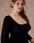 Curve&Plus Courtyard Rendezvous Knit Dress (Black)