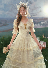 Gilded Invitation Dress(Beige)