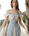 Lacemade whimsical fairycore blue tulle dress for prom or birthday