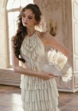 Gilded Feather Fan Corset Dress