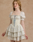Blaues Puppenhaus Korsettkleid (Kurz)