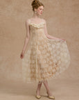 Lacemade semi formal ruffle neckline dress - elegant A-line silhouette