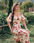 Rosevale Dress B - a jacquard maxi dress with concealed zipper closure