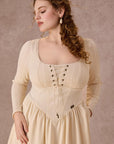 Curve&Plus Courtyard Rendezvous Knit Dress (White)