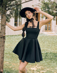 Lacemade "Beyond Campus" Structured black sleeveless mini dress